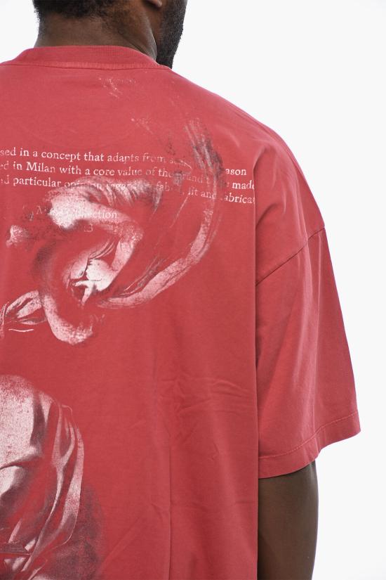  오프화이트 반팔 티셔츠 OMAA161F23JER0112977 Red - OFF WHITE