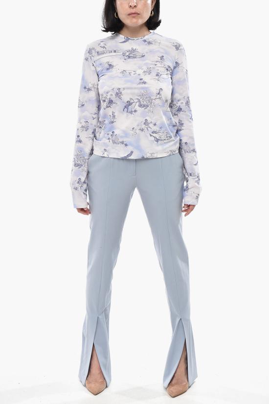  오프화이트 긴팔 티셔츠 OWAD136S25JER0034201 Light blue - OFF WHITE