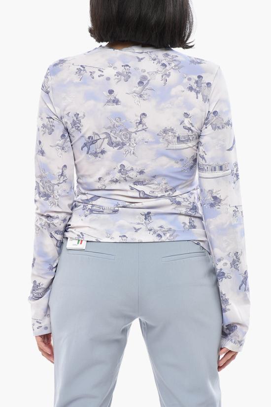  오프화이트 긴팔 티셔츠 OWAD136S25JER0034201 Light blue - OFF WHITE