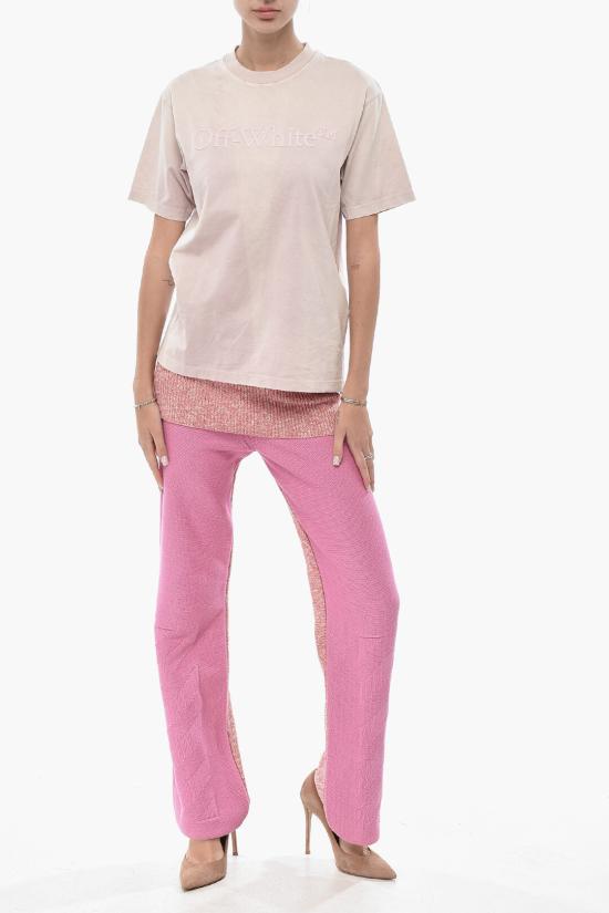  오프화이트 반팔 티셔츠 OWAA049S24JER0013636 Pink - OFF WHITE