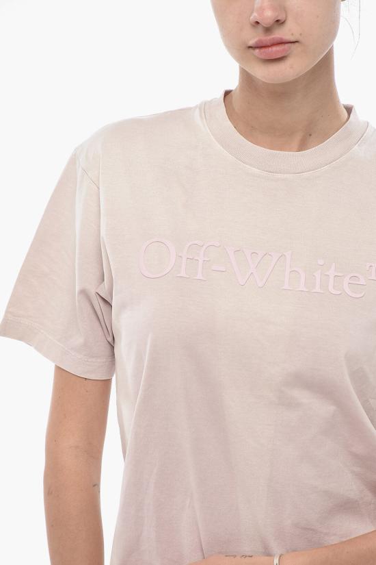  오프화이트 반팔 티셔츠 OWAA049S24JER0013636 Pink - OFF WHITE