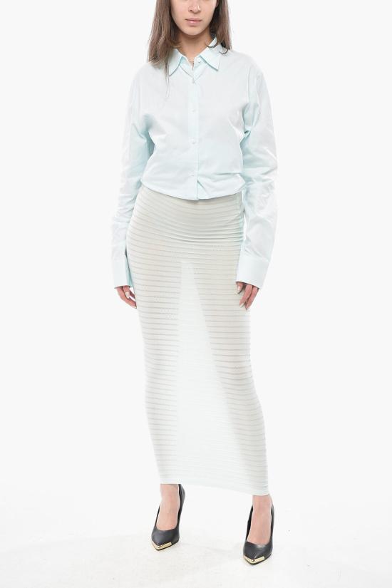  알라이아 롱 스커트 AA9J21935M875 518 Light blue - ALAIA