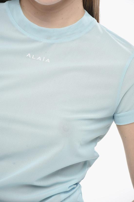  알라이아 반팔 티셔츠 AA9H04405T588 520 Light blue - ALAIA