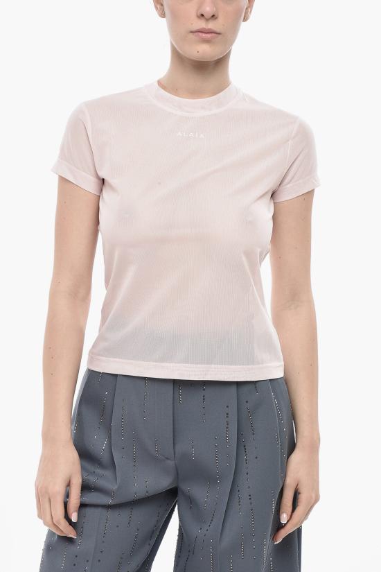  알라이아 반팔 티셔츠 AA9H04405T588 453 Pink
