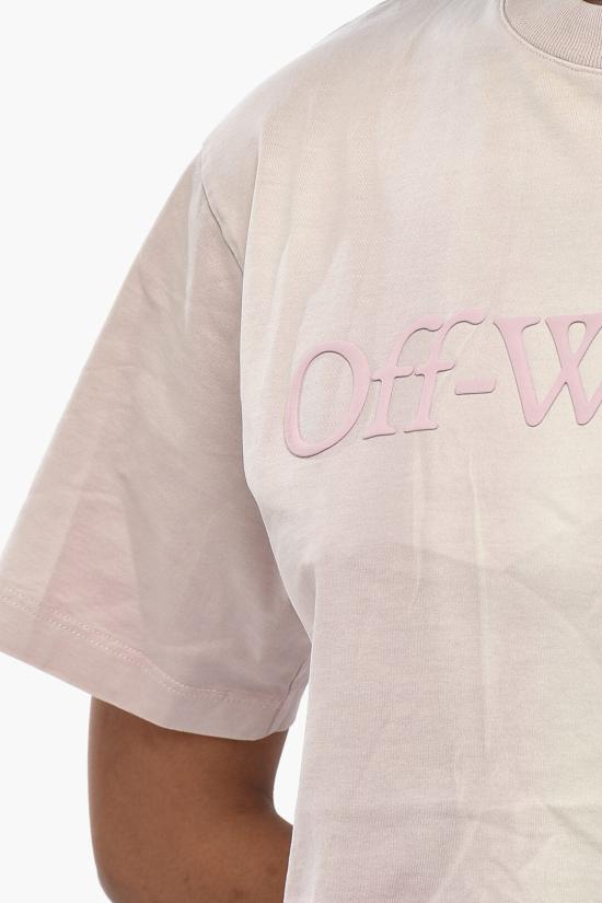  오프화이트 반팔 티셔츠 OWAA081S24JER0023636 Pink - OFF WHITE