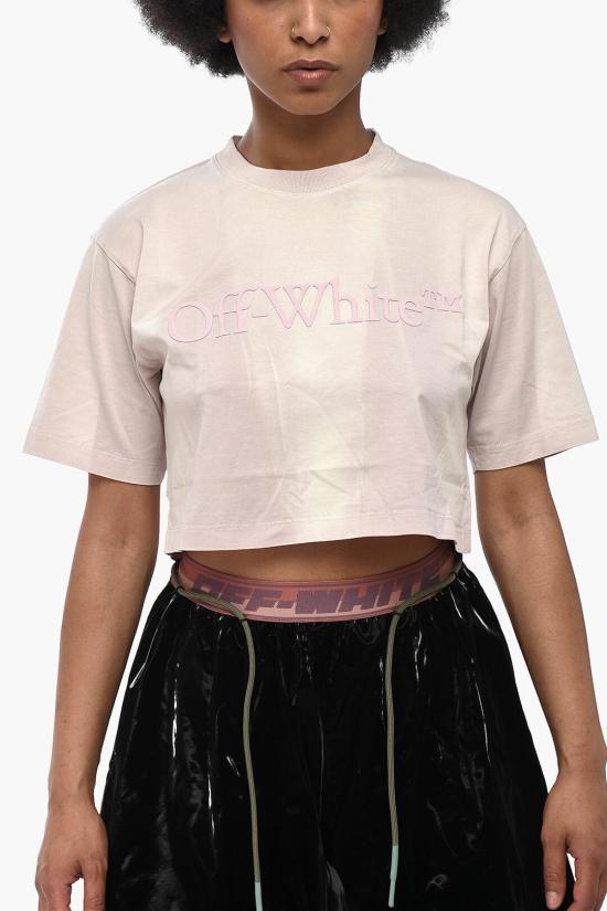  오프화이트 반팔 티셔츠 OWAA081S24JER0023636 Pink