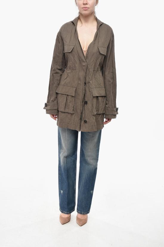  살바토레 페라가모 셔츠 13G998CONCRETE Brown - SALVATORE FERRAGAMO