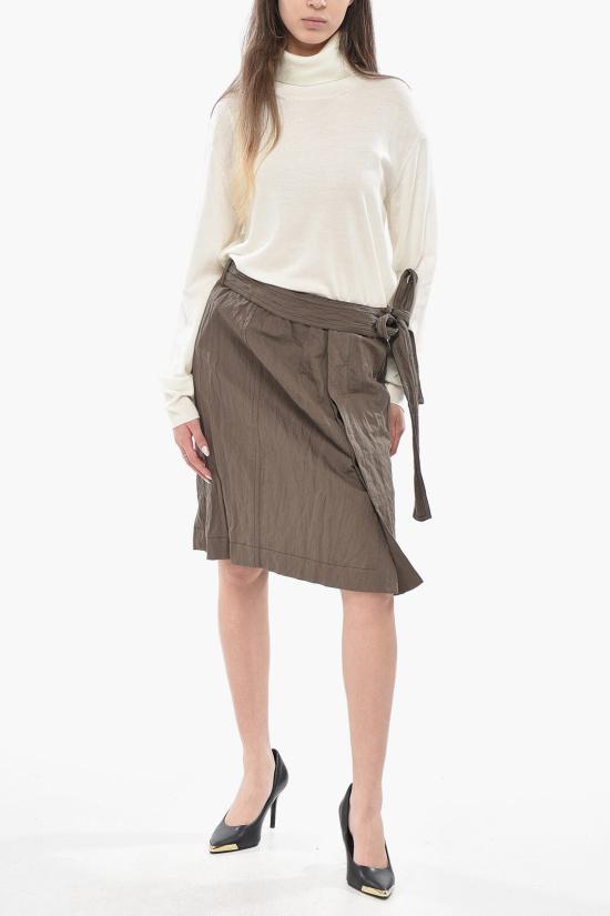  살바토레 페라가모 미디 스커트 13G997CONCRETE Brown - SALVATORE FERRAGAMO