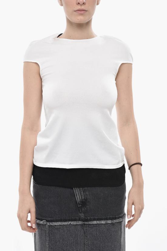  살바토레 페라가모 민소매 티셔츠 112760 E 772711 NERO WHITE