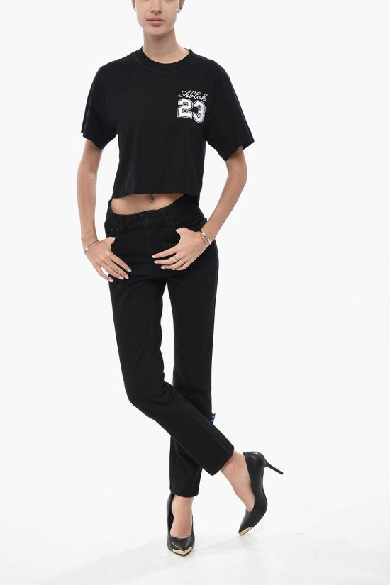  오프화이트 반팔 티셔츠 OWAA090S24JER0031001 Black - OFF WHITE