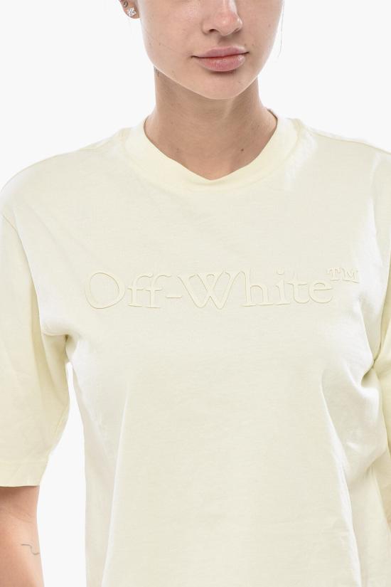  오프화이트 반팔 티셔츠 OWAA124F23JER0056161 Yellow - OFF WHITE