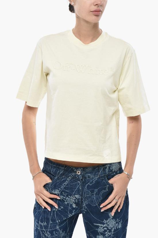  오프화이트 반팔 티셔츠 OWAA124F23JER0056161 Yellow