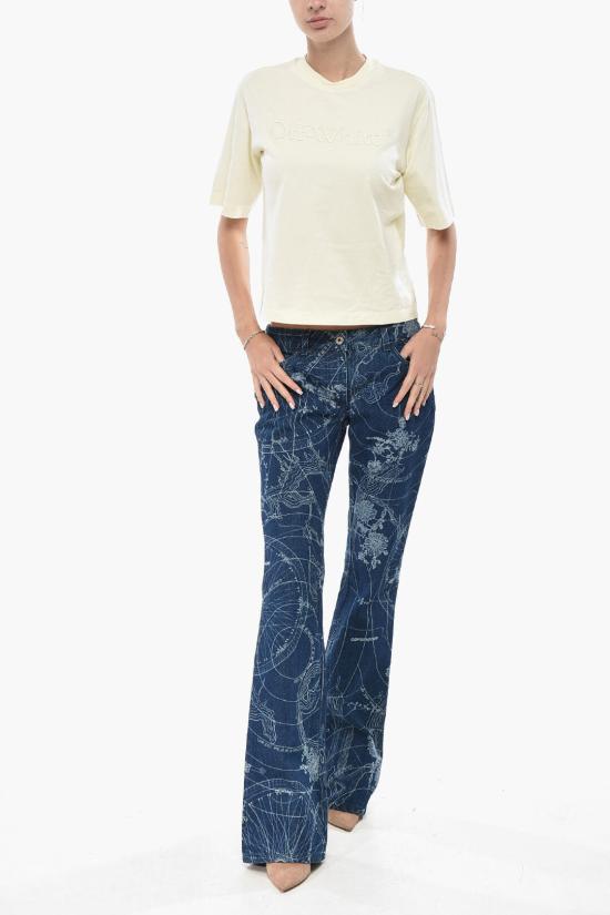  오프화이트 반팔 티셔츠 OWAA124F23JER0056161 Yellow - OFF WHITE
