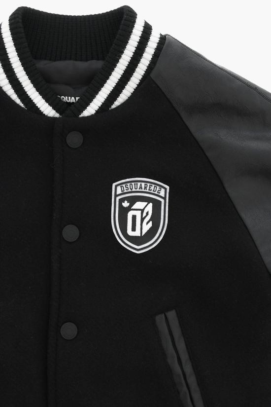 [키즈] 디스퀘어드2 봄버 자켓 DQ2451 D0A9N DQ900 Black - DSQUARED2