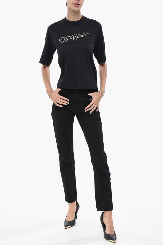  오프화이트 반팔 티셔츠 OWAA124F24JER0051001 Black - OFF WHITE