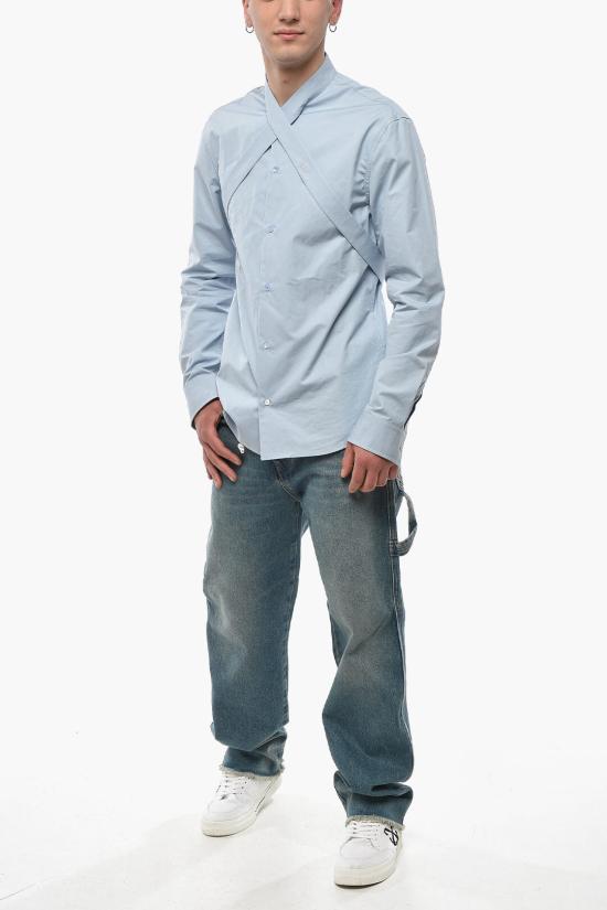  오프화이트 긴팔 셔츠 OMGE026F23FAB0014040 Light blue - OFF WHITE
