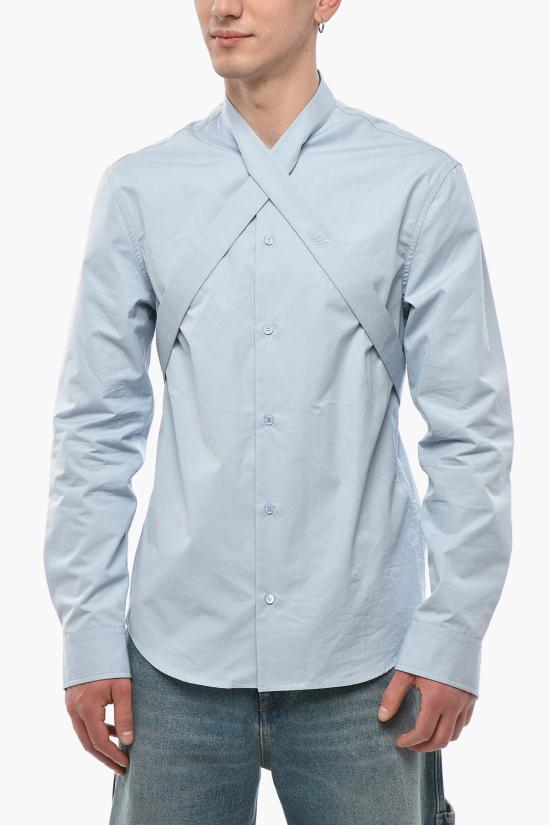  오프화이트 긴팔 셔츠 OMGE026F23FAB0014040 Light blue