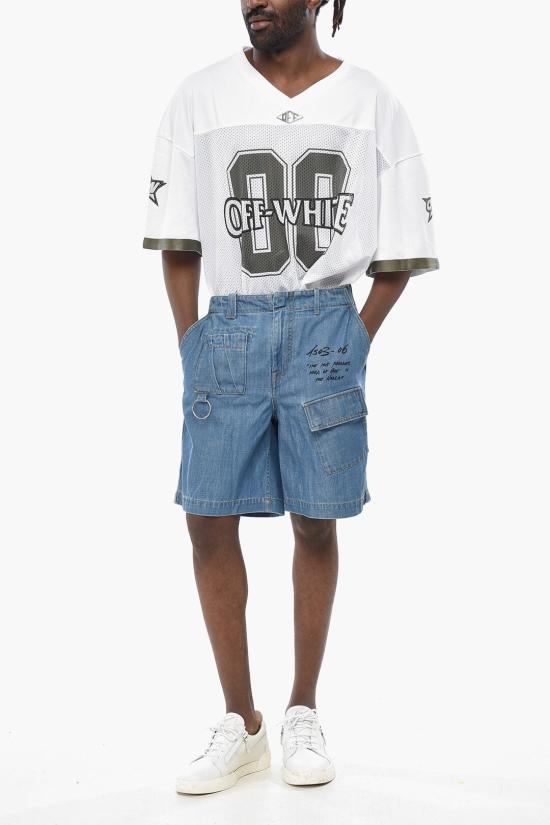  오프화이트 데님 숏팬츠 OMYC004S19D170058710 Blue - OFF WHITE