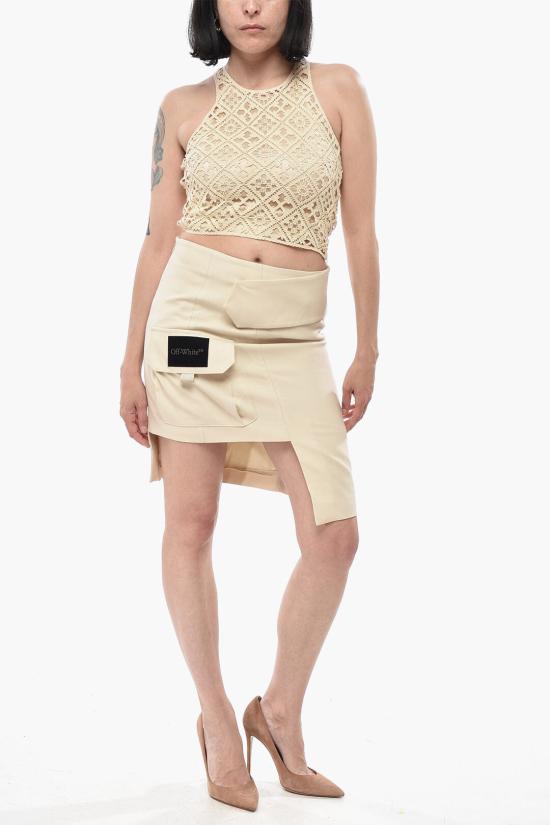  오프화이트 숏 스커트 OWCY001S23FAB0011700 - OFF WHITE