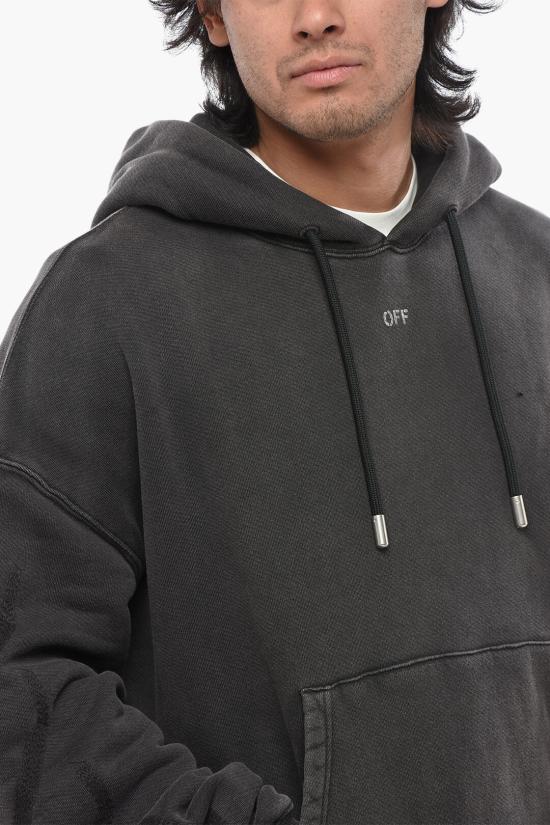  오프화이트 마태 후드 티셔츠셔츠 OMBB118C99FLE0021077 Gray - OFF WHITE