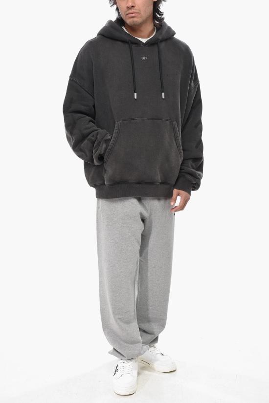  오프화이트 마태 후드 티셔츠셔츠 OMBB118C99FLE0021077 Gray - OFF WHITE