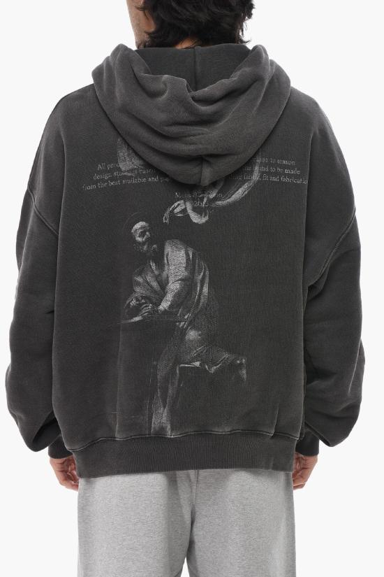  오프화이트 마태 후드 티셔츠셔츠 OMBB118C99FLE0021077 Gray - OFF WHITE