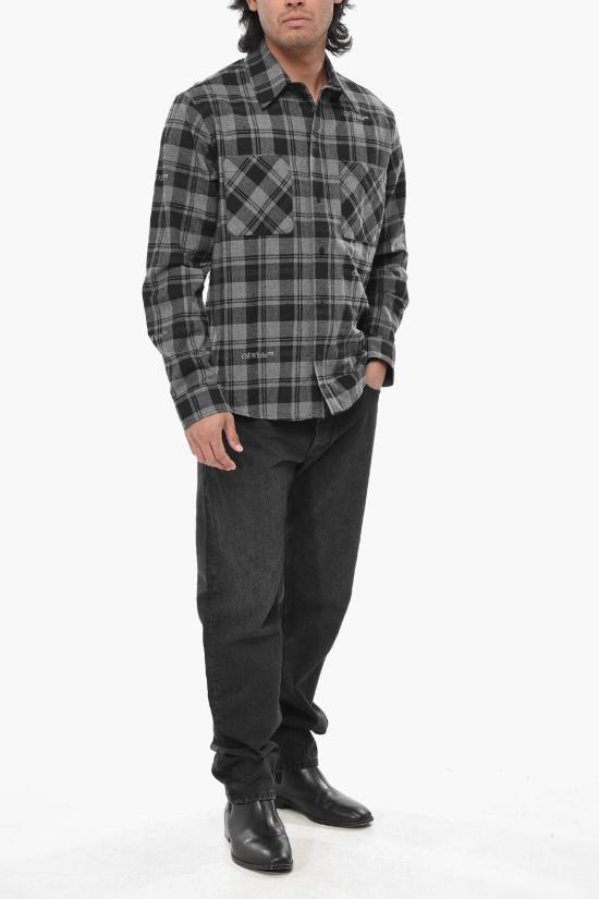  오프화이트 긴팔 셔츠 OMGE030C99FAB0010800 Gray - OFF WHITE