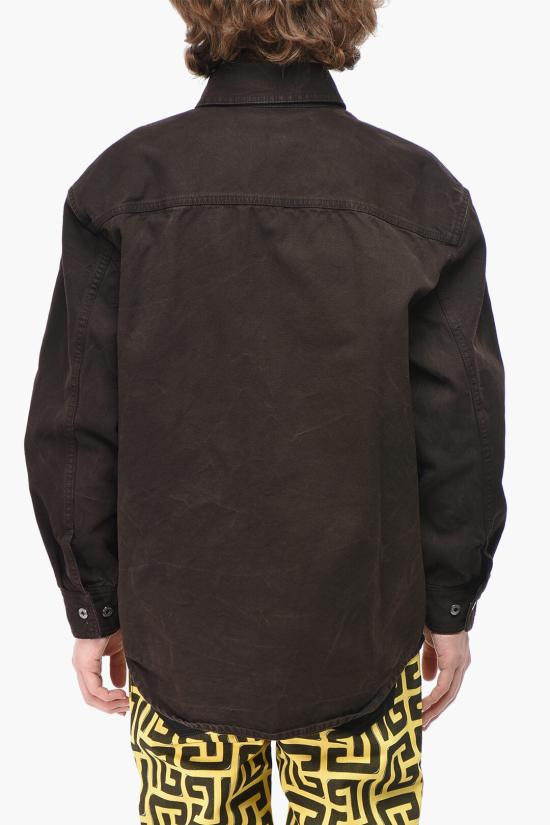  오프화이트 데님 셔츠 OMES015S25FAB0016G25 Brown - OFF WHITE