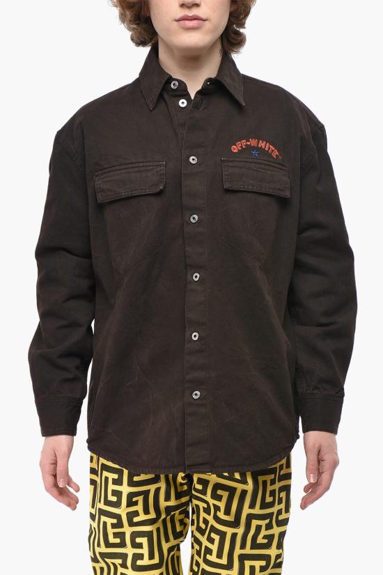  오프화이트 데님 셔츠 OMES015S25FAB0016G25 Brown
