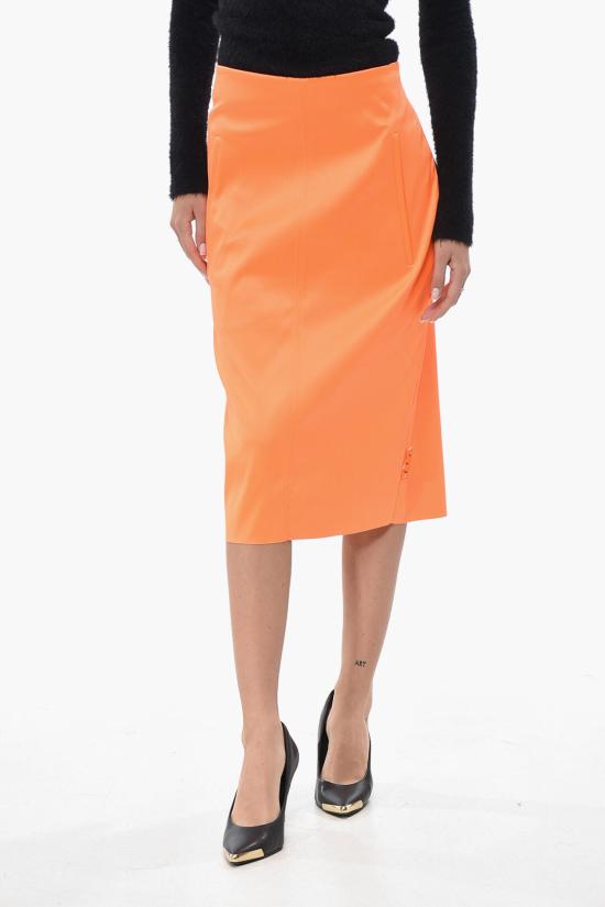  오프화이트 미디 스커트 OWCC113F20FAB0022500 Orange