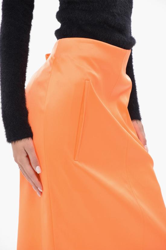  오프화이트 미디 스커트 OWCC113F20FAB0022500 Orange - OFF WHITE