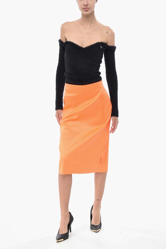  오프화이트 미디 스커트 OWCC113F20FAB0022500 Orange - OFF WHITE