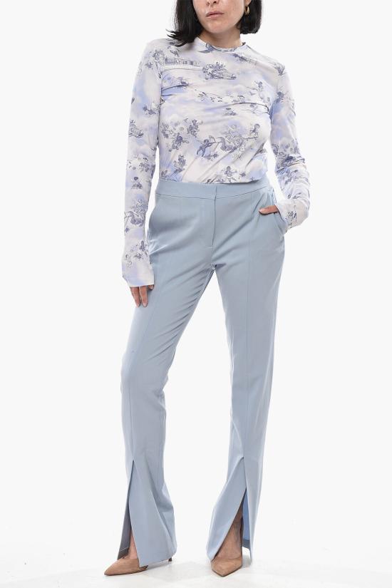  오프화이트 스트레이트 팬츠 OWCA136F23FAB0024040 Light blue - OFF WHITE