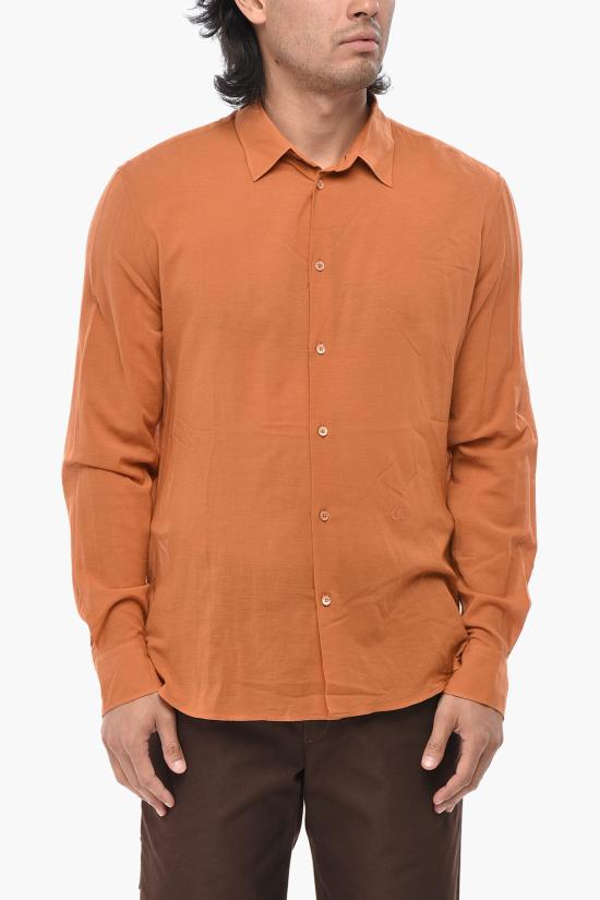  오프화이트 긴팔 셔츠 OMGE024F23FAB0032727 Orange