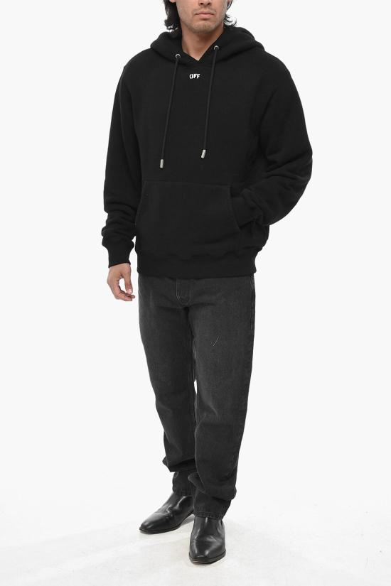  오프화이트 후드 티셔츠 OMBB097G20FLE0091001 Black - OFF WHITE
