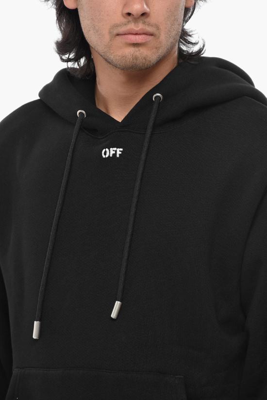  오프화이트 후드 티셔츠 OMBB097G20FLE0091001 Black - OFF WHITE
