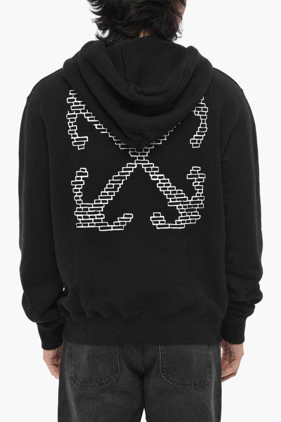  오프화이트 후드 티셔츠 OMBB097G20FLE0091001 Black - OFF WHITE
