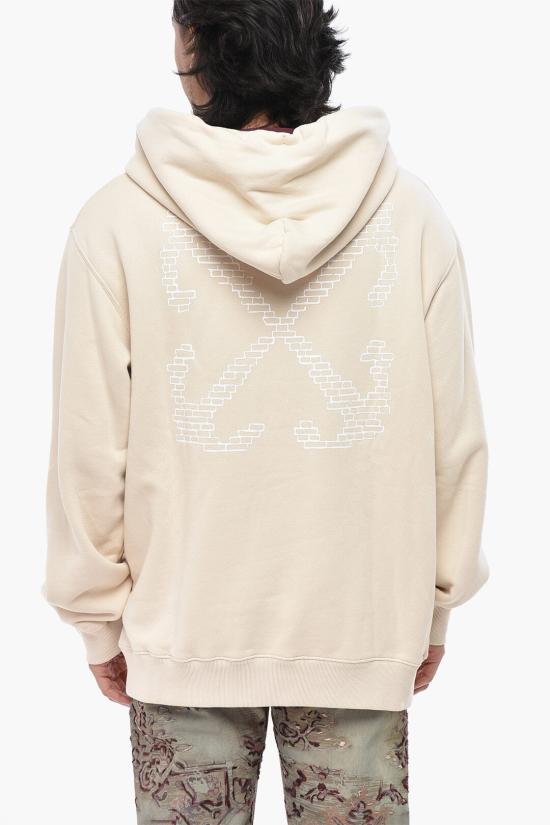  오프화이트 후드 티셔츠 OMBB097G20FLE0096101 Beige - OFF WHITE