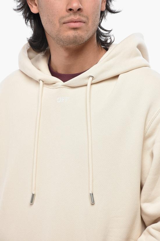  오프화이트 후드 티셔츠 OMBB097G20FLE0096101 Beige - OFF WHITE