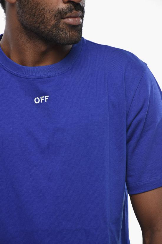  오프화이트 반팔 티셔츠 OMAA027F23JER0086901 Blue - OFF WHITE