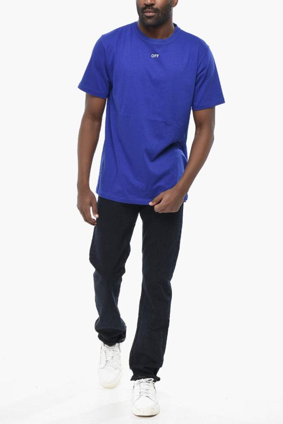  오프화이트 반팔 티셔츠 OMAA027F23JER0086901 Blue - OFF WHITE