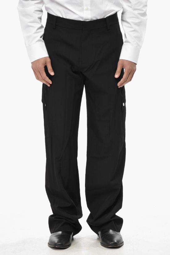  오프화이트 스트레이트 팬츠 OMCO039S25FAB0051000 Black