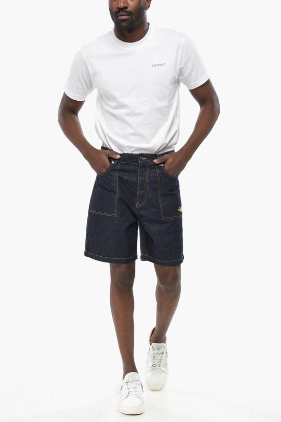  오프화이트 데님 숏팬츠 OMYC014S23DEN0024818 Blue - OFF WHITE
