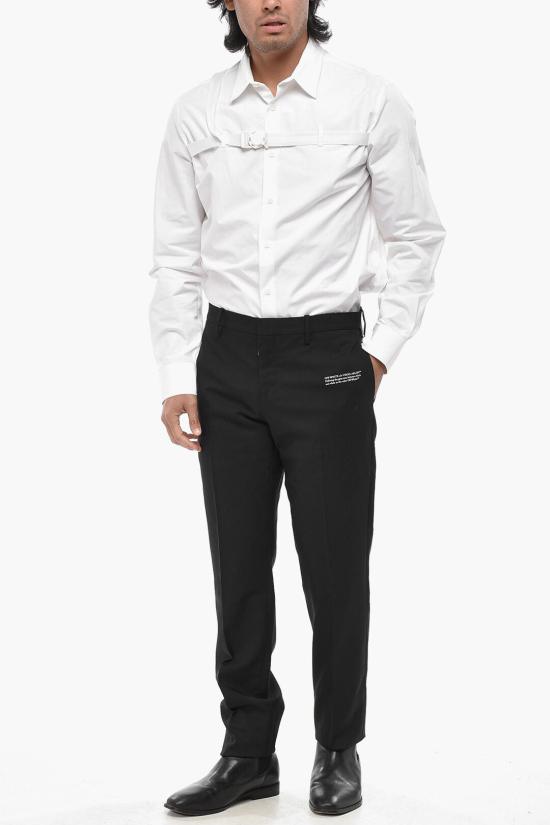  오프화이트 스트레이트 팬츠 OMCA211C99FAB0021001 Black - OFF WHITE