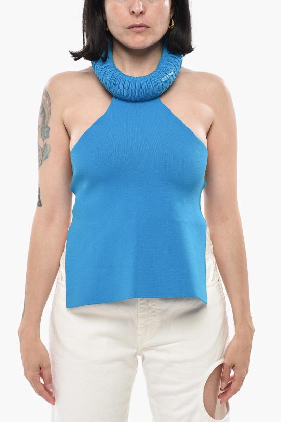  오프화이트 민소매 티셔츠 OWHT005S23KNI0014901 Light blue