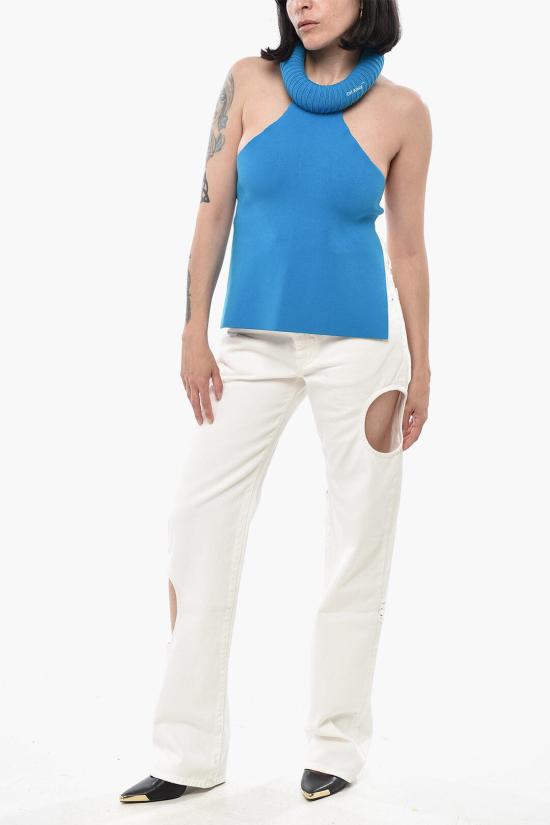  오프화이트 민소매 티셔츠 OWHT005S23KNI0014901 Light blue - OFF WHITE