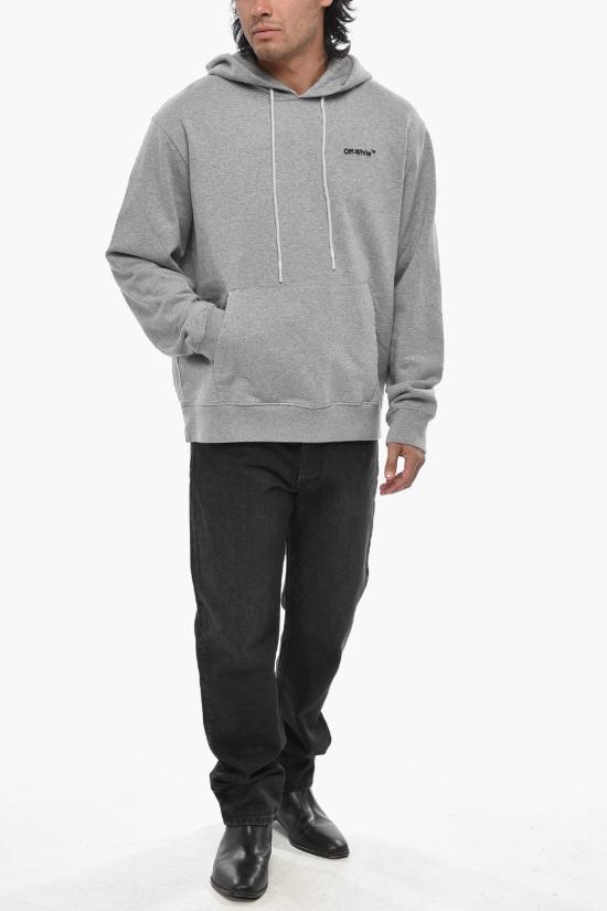 오프화이트 후드 티셔츠 OMBB097C99FLE0070810 Gray - OFF WHITE