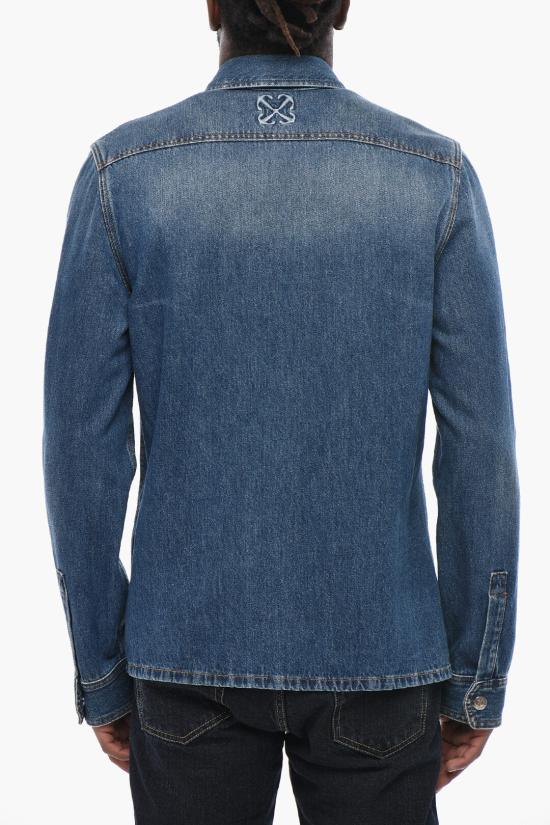  오프화이트 데님 셔츠 OMYD053F23DEN0024400 Blue - OFF WHITE