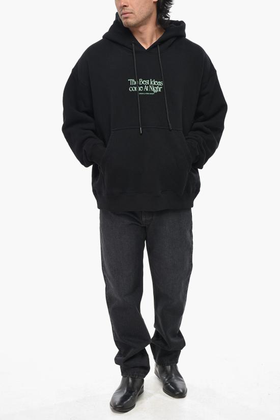  오프화이트 후드 티셔츠 OMBB085F23FLE0271070 Black - OFF WHITE