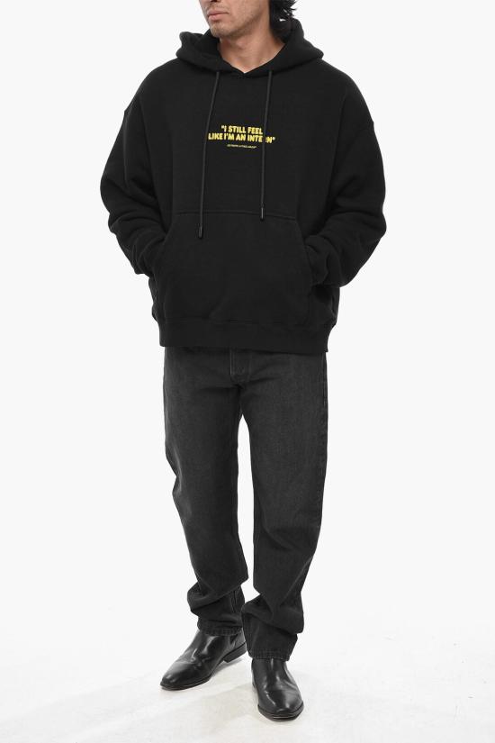  오프화이트 후드 티셔츠 OMBB085F23FLE0261065 Black - OFF WHITE